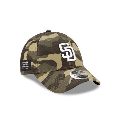 Green San Diego Padres Hat - New Era MLB Armed Forces Weekend Stretch Snap 9FORTY Adjustable Caps USA8697051